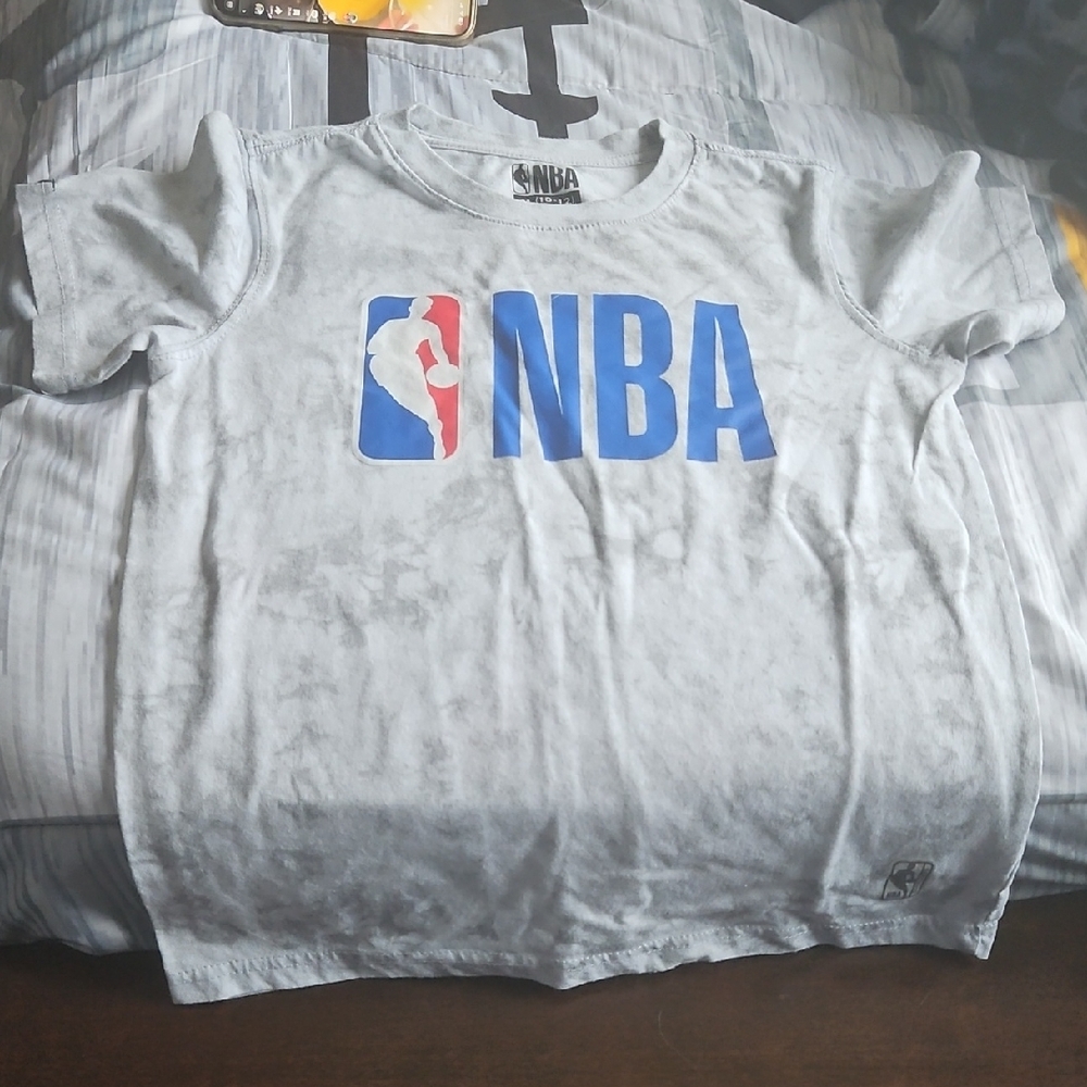 NBA Kids Blue and Red Logo Gray T-Shirt